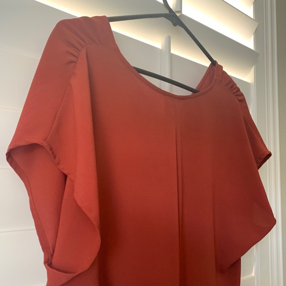 Pleione Burnt Orange loose fitting Blouse - Picture 3 of 6